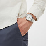 Casio Unisex Analog Watch White Dial with Silver Stainless Steel Band, UTP-1302PD-7AVDF