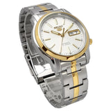 Seiko Men's Mechanical Watch Analog, White Dial with Two Tone Stainless Band, SNKL84K