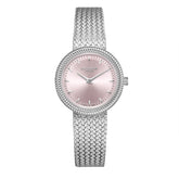 Lee Cooper Women's Watch Analog Pink Dial with Silver Mesh Band, LC08136.370