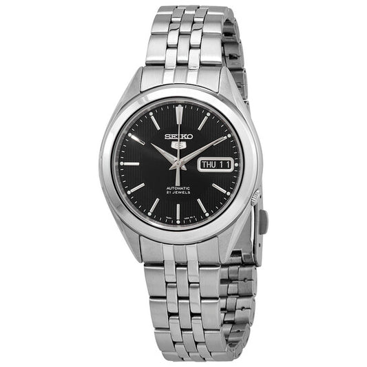 Seiko Men's Mechanical Watch Analog, White Dial with Silver Stainless Band, SNKL23K authentic Seiko watch with original box and warranty papers