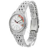 Seiko, Men's Mechanical Watch Analog, White Dial Silver Stainless Steel Band, SNK369K
