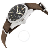 Seiko, Men's Mechanical Watch Analog, Black Dial Brown Nylon Strap, SRPJ85K