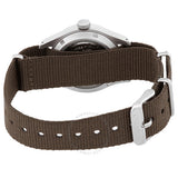 Seiko, Men's Mechanical Watch Analog, Black Dial Brown Nylon Strap, SRPJ85K