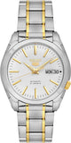 Seiko Men's Mechanical Watch Analog, White Dial with Two Tone Stainless Band, SNKL47K