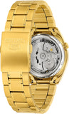 Seiko Men's Mechanical Watch Analog, Black Dial with Gold Stainless Band, SNKL50K
