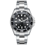 Beverly Hills Polo Club Men's Watch Analog Black Dial with Silver Stainless Steel Band,  BP3797X.350