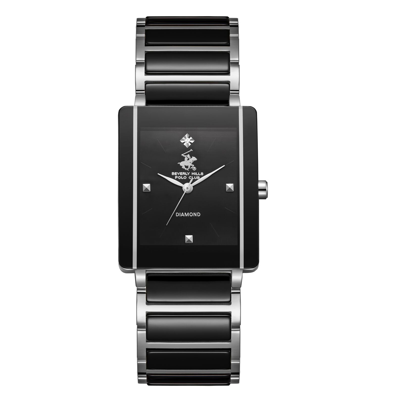 Beverly Hills Polo Club Men's Watch Analog Black Dial with Black Stainless Steel Band, BP3699C.351