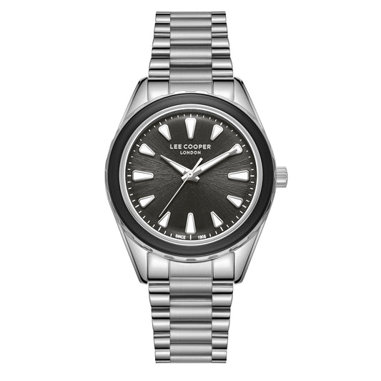 Lee Cooper, Men's, Analog Watch, Black Dial, with Stainless Steel Band, LE-LC08053.350