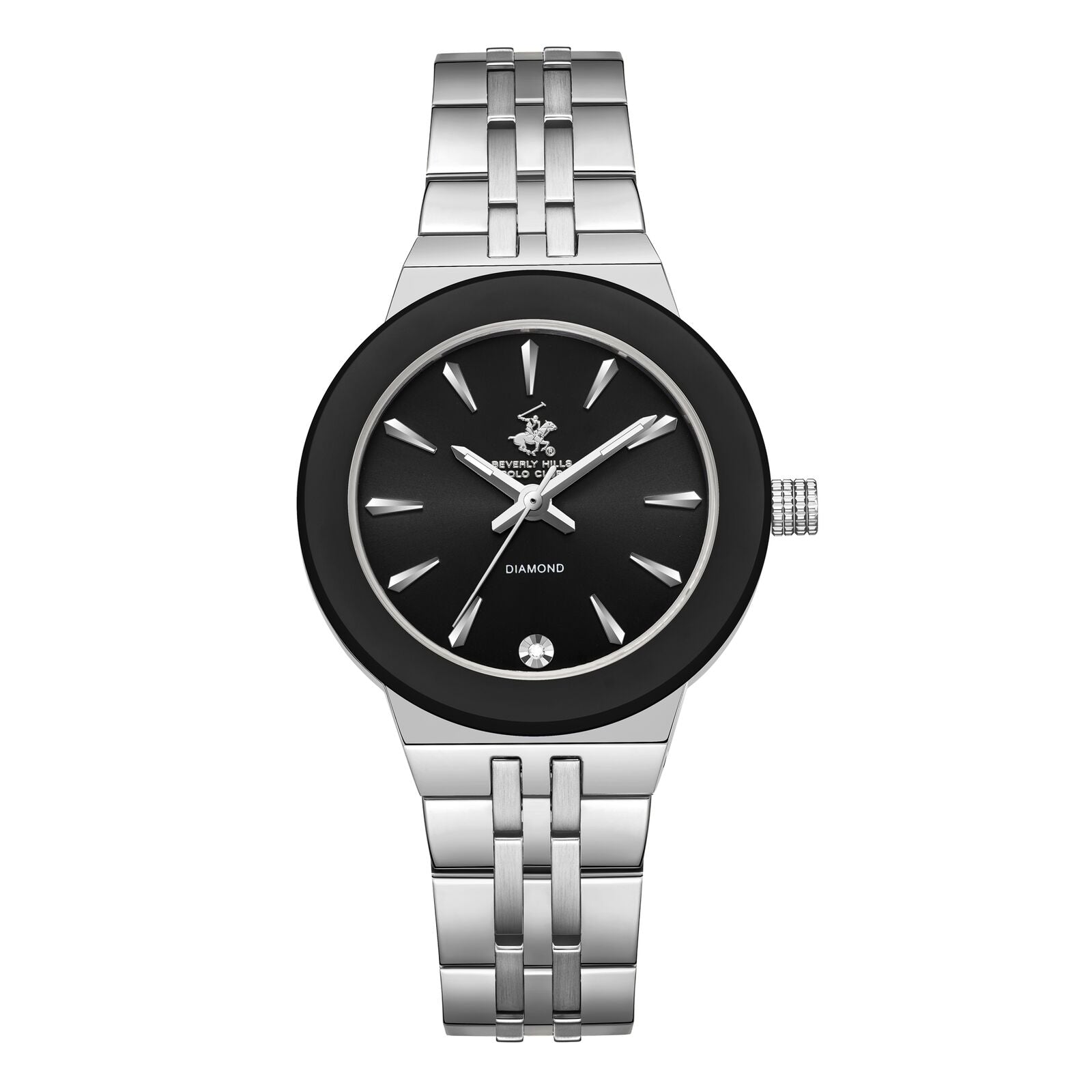 Beverly Hills Polo Club Women's Watch Analog Black Dial with Stainless Steel Band, BP3689X.350