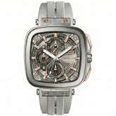 Quantum Men's Multifunction Watch Silver Dial Grey Silicone Band, PWG1014.336