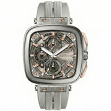 Quantum Men's Multifunction Watch Silver Dial Grey Silicone Band, PWG1014.336