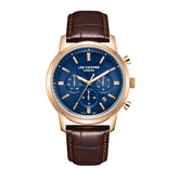 Lee Cooper Men's Watch Analog Blue Dial with Brown Leather Strap, LC08186.492