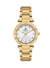 Beverly Hills Polo Club Women's Watch, Analog, White Dial, Gold Stainless Steel Strap, BP3565C.120