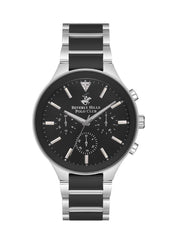 Beverly Hills Polo Club Men's Watch, Analog, Black Dial, Black & Silver Stainless Steel Strap, BP3594X.350