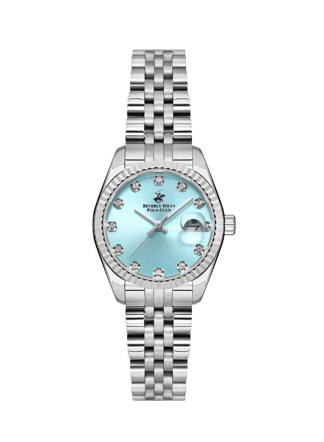 Beverly Hills Polo Club Women's Watch, Analog, Blue Dial, Silver Stainless Steel Strap, BP3595X.300