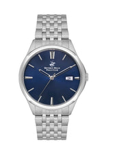 Beverly Hills Polo Club Men's Watch, Analog, Blue Dial, Silver Stainless Steel Strap, BP3579X.390