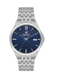 Beverly Hills Polo Club Men's Watch, Analog, Blue Dial, Silver Stainless Steel Strap, BP3579X.390