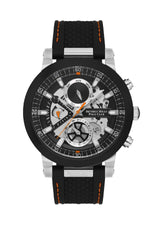 Beverly Hills Polo Club Men's Watch, Analog, Black Dial, Black Rubber Strap, BP3555X.350