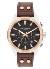 Lee Cooper, Men's, Analog Watch, Black Dial, with Leather Band, LE-LC07842.554