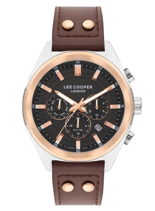 Lee Cooper, Men's, Analog Watch, Black Dial, with Leather Band, LE-LC07842.554