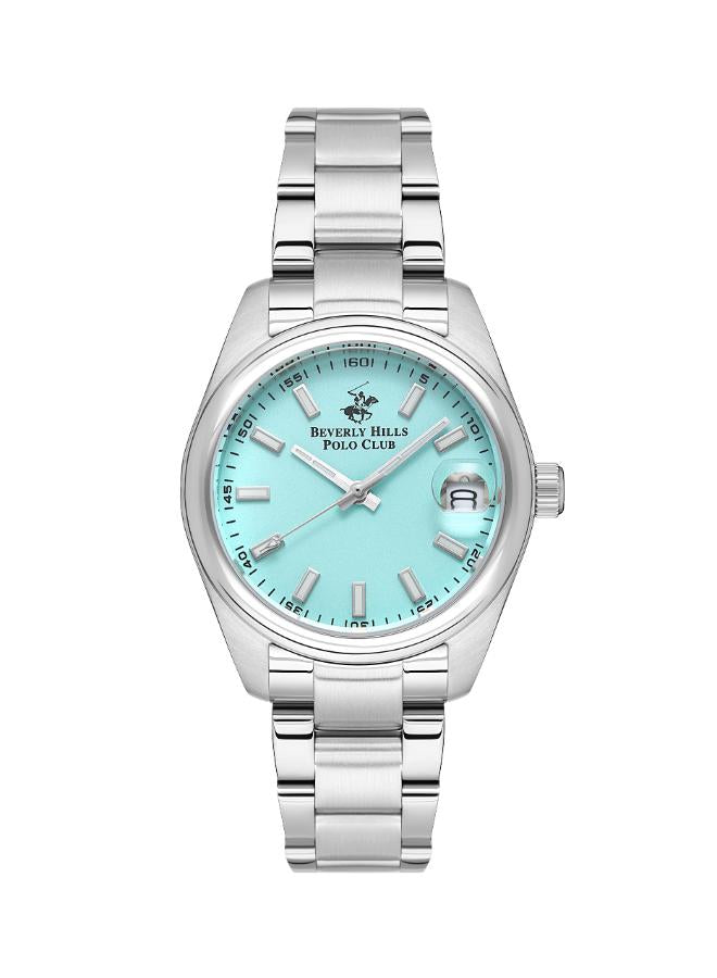 Beverly Hills Polo Club Women's Watch, Analog, Blue Dial, Silver Stainless Steel Strap, BP3597X.300