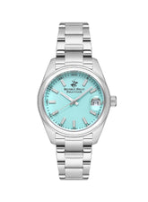 Beverly Hills Polo Club Women's Watch, Analog, Blue Dial, Silver Stainless Steel Strap, BP3597X.300