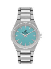 Beverly Hills Polo Club Men's Watch, Analog, Blue Dial, Silver Stainless Steel Strap, BP3554X.300