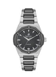 Beverly Hills Polo Club Women's Watch, Analog, Black Dial, Silver & Black Stainless Steel Strap, BP3561X.350
