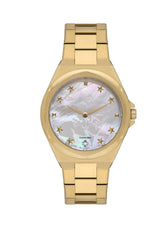 Beverly Hills Polo Club Women's Watch, Analog, Pearl Dial, Gold Stainless Steel Strap, BP3570X.120