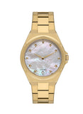 Beverly Hills Polo Club Women's Watch, Analog, Pearl Dial, Gold Stainless Steel Strap, BP3570X.120