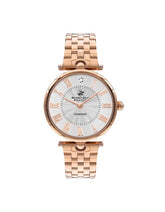 Beverly Hills Polo Club Women's Watch, Analog, Silver Dial, Rose Gold Stainless Steel Strap, BP3335X.430