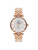 Beverly Hills Polo Club Women's Watch, Analog, Silver Dial, Rose Gold Stainless Steel Strap, BP3335X.430