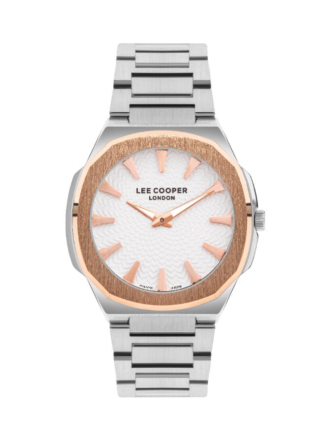 Lee Cooper Men's Watch Analog, SIlver Dial Silver Metal Band, LC07861.530