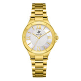 Beverly Hills Polo Club Women's Watch Analog White Dial with Gold Stainless Steel Band, BP3740C.130
