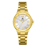 Beverly Hills Polo Club Women's Watch Analog White Dial with Gold Stainless Steel Band, BP3740C.130