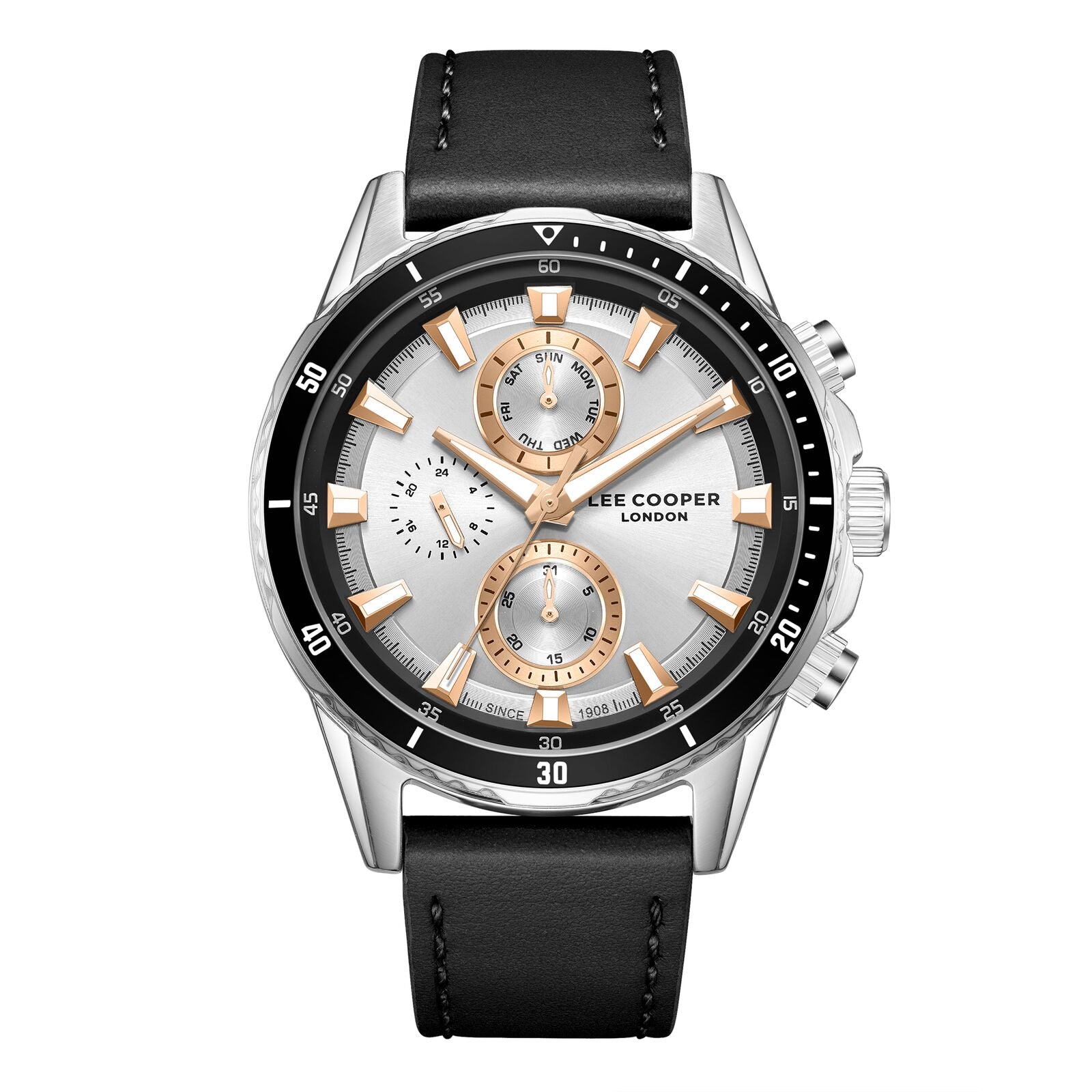 Lee Cooper, Men's, Analog Watch, Black Dial, with Leather Band, LE-LC08004.331