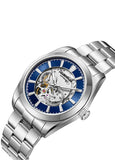 Quantum Men's Automatic Watch Dark Blue Dial Silver Metal Band, QMG1132.390