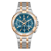 Beverly Hills Polo Club Men's Watch Analog Green Dial with Two-Toned Stainless Steel Band, BP3802X.590