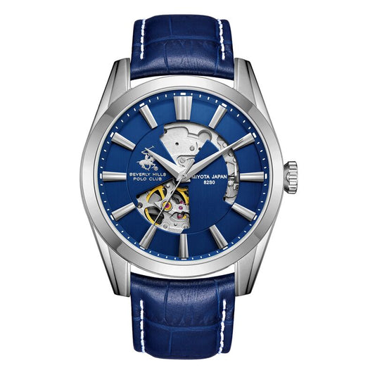 Beverly Hills Polo Club, Men's, Analog Watch, Blue Dial, with Leather Band, BH-BP3662X.399