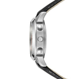 Alfajr Islamic Prayer Mens Watch Ana-Digital White Dial With Black Leather Strap, WA-30LS