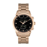 Alfajr Islamic Prayer Mens Watch Ana-Digital Balck Dial With Golden Stainless Steel Band, WA-30SB