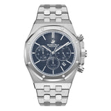 Beverly Hills Polo Club Men's Watch Analog Blue Dial with Silver Stainless Steel Band, BP3051X.391