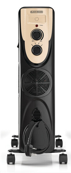 Black+Decker, 11 Fin Oil Radiator Heater Black, 2500 Watts, OR011FD-B5 Heater BL-OR011FD-B5