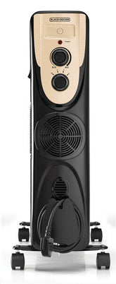 Black+Decker, 11 Fin Oil Radiator Heater Black, 2500 Watts, OR011FD-B5 Heater BL-OR011FD-B5