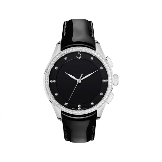 Alfajr Islamic Prayer Women's Analog Watch Black Dial With Black Leather Strap, WG-28LW authentic Alfajr WG-28LW Islamic prayer product in Bahrain