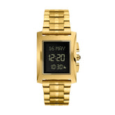 Alfajr Islamic Prayer Men's Digital Watch With Gold Stainless Steel Band, WL-08SG