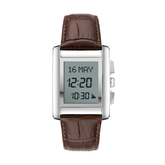 Alfajr Islamic Prayer Women's Digital Watch With Brown Leather Strap, WS-06BROWN authentic Alfajr WS-06BROWN Islamic prayer product in Bahrain