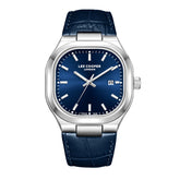 Lee Cooper Men's Watch Analog Blue Dial with Blue Leather Strap, LC08179.399