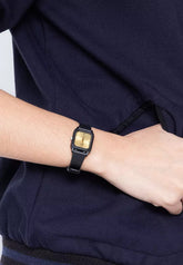 Casio, Women's Watch Analog, Gold Dial Black Resin Band, LQ-142E-9ADF product image