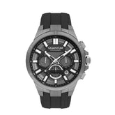 Quantum Men's Chronograph Watch Analog Grey Dial with Black Silicone Band, TTG1003.061